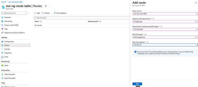 Azure Routing for EVE-NG - Flomain Networking